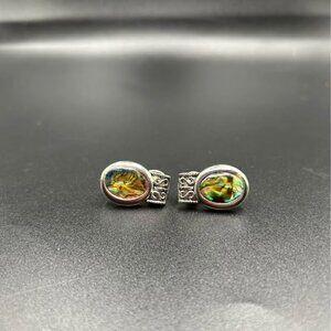 Vintage abalone shell earring for pierced ears